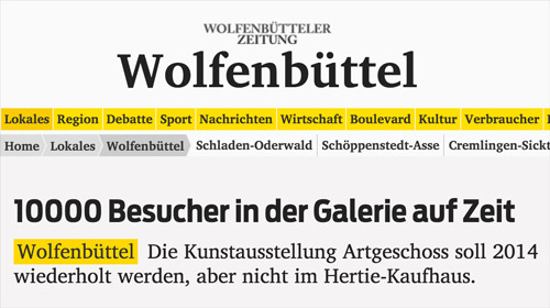 10000 Besucher in der Galerie auf Zeit